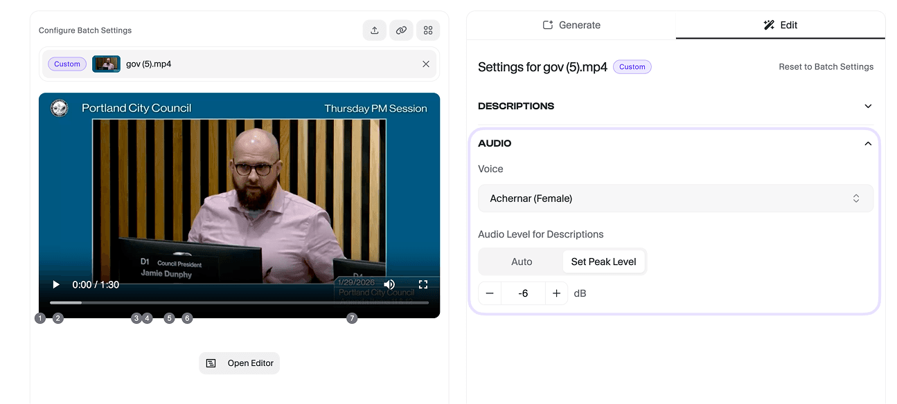 Editing the text (detail)