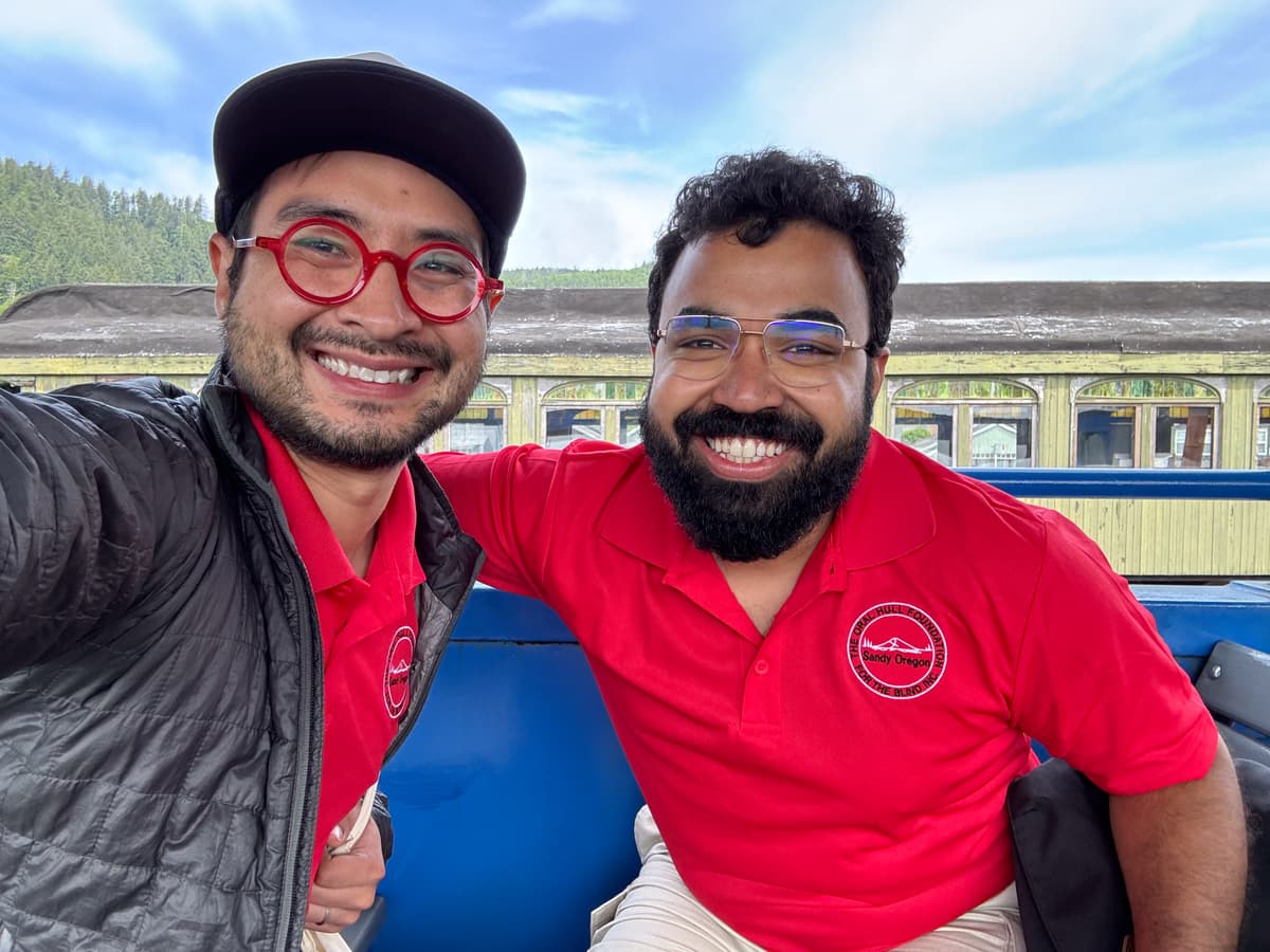 The Accessibros - ViddyScribe's founders Patrick and Aaditya working with the blind community
