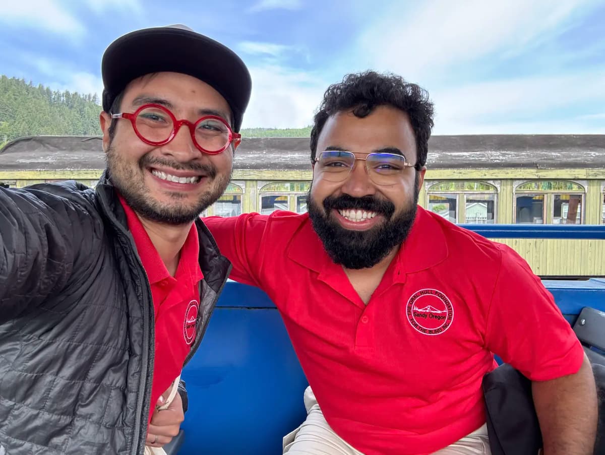 The Accessibros - ViddyScribe's founders Patrick and Aaditya working with the blind community